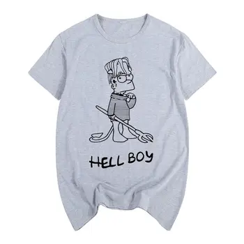 Pavasario ir vasaros Unisex marškinėliai Lil peep Hellboy Pragarą Berniukas Harajuku T-shirt Top marškinėliai Street Unisex marškinėliai estetinės kūrimas