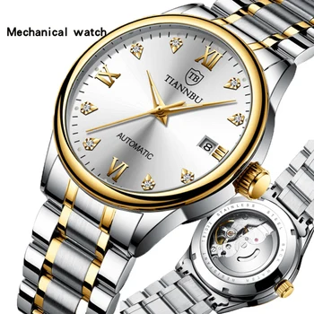 Visiškai Automatinis Mechaninis laikrodis Aukštos Klasės Verslo Laisvalaikio Šviesos Vyrų Kalendorius Vandeniui Diamond Prekės Džentelmenas Žiūrėti
