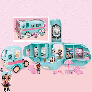 Originali LOL Staigmena Namas Lols Lėlės Originalus Glamper 2-in-1, Žaislų, Autobusų OMG Lėlės Sesuo žaislas Mergina Kalėdų Dovana