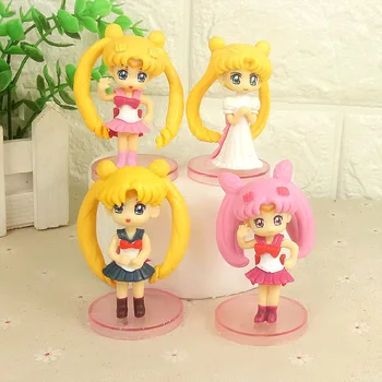 Mielas Sailor Moon Pyragas Apdaila Miku Janpanese Merginos, Big Eye Duomenys PVC Veiksmų Skaičius, Modelis Keychain Vaikams, Žaislai, Lėlės