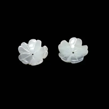 5 Vnt./daug 10-20MM Balta Gamtos Motina Pearl Gėlių Seashell Akmens Korpuso Granulių Moterims 