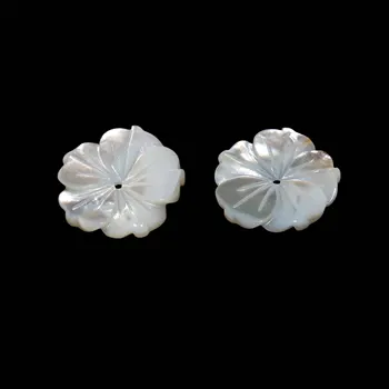 5 Vnt./daug 10-20MM Balta Gamtos Motina Pearl Gėlių Seashell Akmens Korpuso Granulių Moterims 
