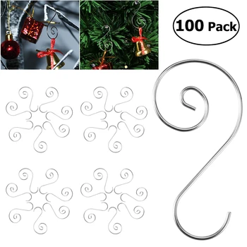 100vnt Ornamentu Kabliai iš Nerūdijančio Plieno, S-formos Pakabos Kalėdų Puošmena 4.5 CM Medžio Multi Purpose Laikikliai