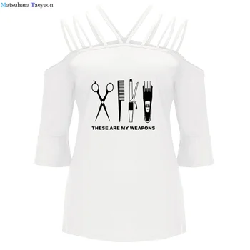 Velniop Kaklo Seksualus T Shirts Viršuje Moterys nuo Peties Spausdinti Kirpykla T-Shirts Moterų Plius Dydis 5XL Pusė Rankovės Tees viršūnes 2020 m.