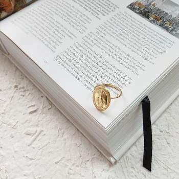 LouLeur 925 sterlingas sidabro Marijos paveikslas žiedai aukso ovalo išskirtinį asmenybės atidaryti žiedai moterims gimtadienio papuošalai žavesio dovana
