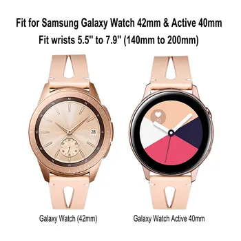 Natūralios Odos Watchband Samsung Galaxy Žiūrėti 42mm / Active / Active 2 40mm 44mm Moterų Grupė Rose Gold Plieno Sagtis Dirželis