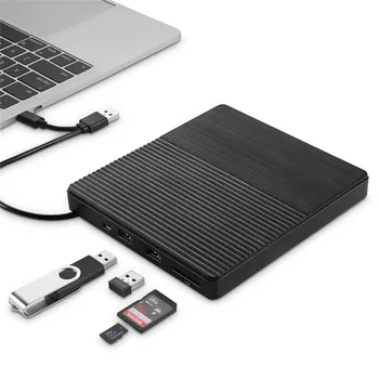 USB 3.0 Išorinis Optinis įrenginys Nešiojamų Išorės Tipas-C CD Burner High Speed CD/DVD Grotuvas, TF/SD Card Reader Windows, Linux