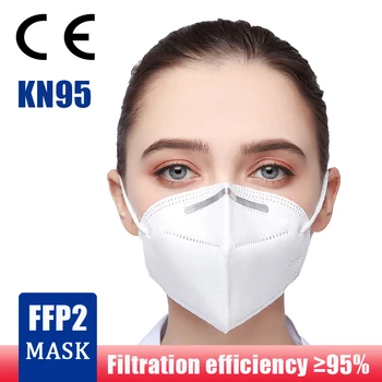 KN95 Kaukė 95% Filtravimo FFP2 CE Burnos, Veido Kaukę 5-sluoksnis Apsaugos Respiratorius Lankelis lydymo ir pūtimo būdu gautas KD2.5 Neaustinių Mascarillas