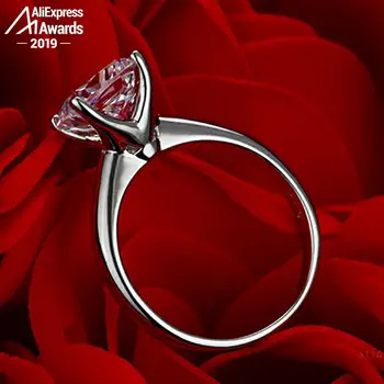 9*9 mm Kvadratinis Pagalvės S925 Fine Jewelry sterlingas sidabro žiedas Laboratorijoje sukurta deimantų Karatais 4Cs vestuvių pasiūlymas svajonė