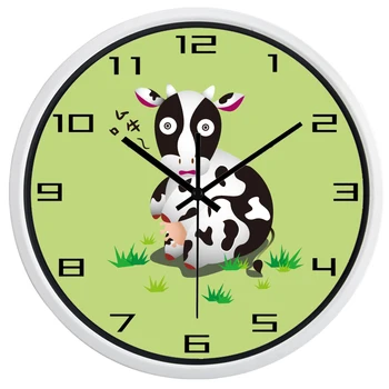 Naujausias Išjungti Didelis Vaikų Kambarys Sieninis Laikrodis Elegantiškas, Patvarus Karvė Laikrodis