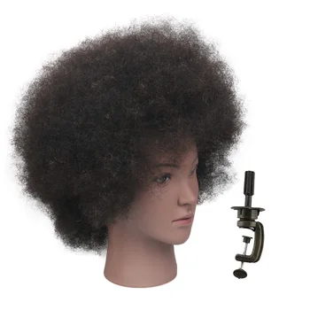 Juoda Manekeno Galva Su Žmogaus Plaukų Kasytės Su Stovu Afrikos Amerikos Kirpykla Mokymo Galvos Plaukų Stilius