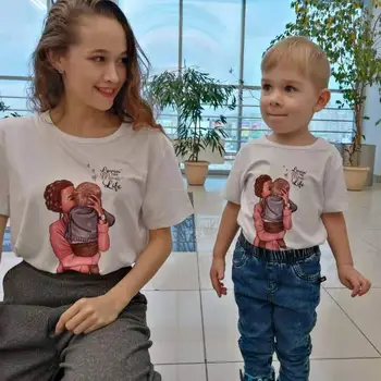 Mama Spausdinimo Atsitiktinis Mama Kūdikio Šeimos Atitikimo T-Shirt Apranga Mama Ir Sūnus derinti Drabužius