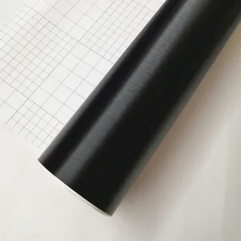 3D 4D 5D 6D Anglies Pluošto Vinilo Folijos Plėvele Automobilių Wrap Roll PVC Lipdukas, Decal Black 
