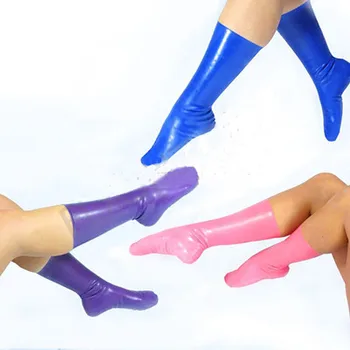 Naujas atvykti Mados moterų rožinė latekso gumos kojinės gummi 0,4 mm, plius dydžio karšto pardavimo