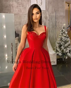 Verngo 2021 Naujas Raudonas Veliūras, Vakaro Suknelės Spagečiai Dirželiai Purus Sijonas Trumpas Prom Chalatai Arbata Ilgis Šalis, Svečių Priėmimas Suknelė