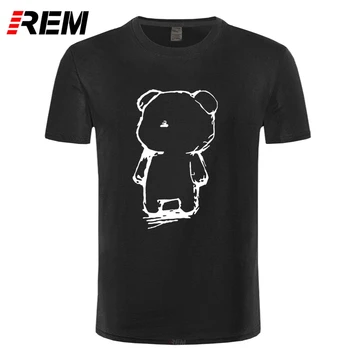REM Vasaros Mens Anime Lokys T-shirt Streetwear marškinėliai Spausdinami Kvėpuojantis Birios vatos Pagaliukai Vyrai, O-kaklo Marškinėlius