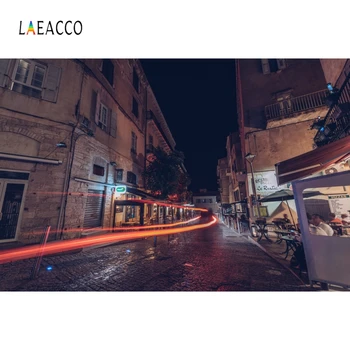 Laeacco Modernių Pastatų, Šviesos Gatvėje Naktį Miesto Fotografijos Fonas Individualų Fotografijos Backdrops Fotostudija