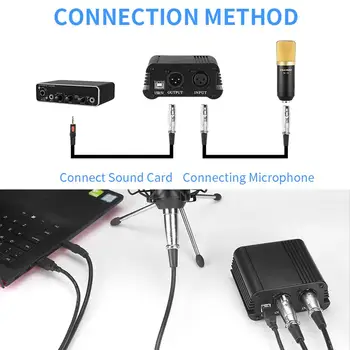 48V Phantom Maitinimo Įtampos Stabilizavimo Be Triukšmo USB Kabelis, Garso Kabelis Kondensatoriaus Mikrofonas, 100X90X40MM