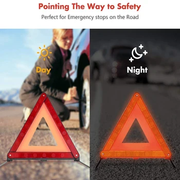 Avarinis Trikampis avarinio sustojimo ženklas Europos Standartą ECE Nusimesti Saugos Trikampis Atspindintis Įspėjimo Rinkinys Eismo Saugos Ženklai, Kelio Ženklai