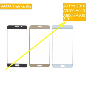 10vnt Samsung Galaxy A9 Pro A9 2016 A900 A900F A9000 A910 A910F A9100 Touch Ekranas, Priekinė Panelė Stiklo Objektyvo Priekinės