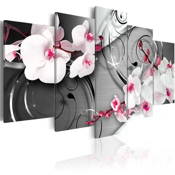 Šiuolaikinės Tapybos Drobės 5 Plokštės Sienos Meno Drugelių Orchidėja Gėlė Plakato Nuotrauką Abstrakčios Fono Kambarį Namų Dekoro