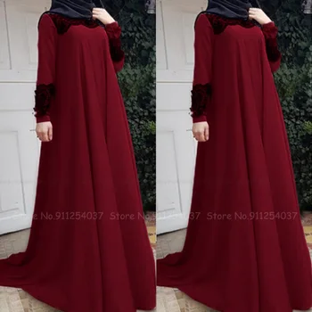 Moteris Musulmonų Mados Turkija, Arabų Dubajus Retro Nėrinių Ilgas Chalatas, Suknelės Abaja Suknelė Suknelė Malda Ramadanas Kaftan Islamo Apranga