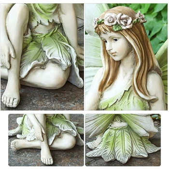 Mergina Gėlių Fėja Apdailos Dervos Amatų Gėlių Fėja Ornamentu Išskirtinį Graži Statula Dekoracija Sode