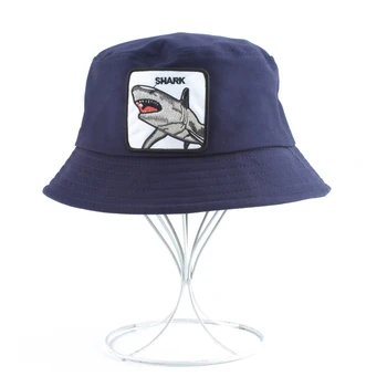 2019 Naujas Mados Panama Kibirą Kepurės Vyrams, Moterims Vasaros Žvejybos Hat Ryklys Siuvinėjimo Gyvūnų Hip-Hop Bžūp Bobą Skrybėlių chapeau