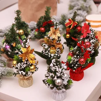 Kalėdų Eglutė 20cm Laimingų Naujųjų Metų Stalo Dekoracija Dirbtinis Stalo Mini Kalėdų Eglutės papuošalus Miniatiūrinių Medžių navidad 