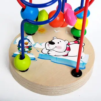 Naujas Medinis Mini Maži, Apvalūs Granulių Zawalcowany Apvalių Rutuliukų Kūrimo Bloką Žaislas Ikimokyklinio Ugdymo Švietimo Medinis Žaislas