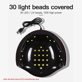 LED UV Nagų Lempa lenkijos Džiovintuvai Didelės Galios UV Nagų Šviesos Terapijos Aparatas Su LCD Ekranu Nagų Dailės Prietaisai 36W/ 72W