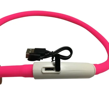 USB Įkrovimo Mirksi Naktį Šunų Antkakliai Šviesos Augintinio Antkaklio LED Lemputė USB Šunų Antkaklis Žėrintis Teddy 
