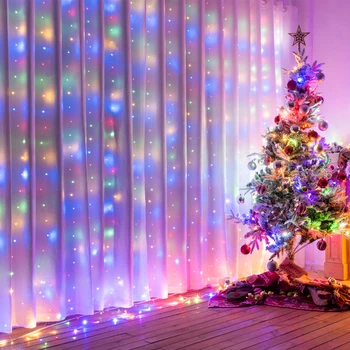LED Kalėdų Užuolaidų Pasakų Žibintai Užuolaidų/Vestuves/Miegamojo Apdailos Lauko Šviesos Atostogų Žiburiai Vandeniui String Žibintai