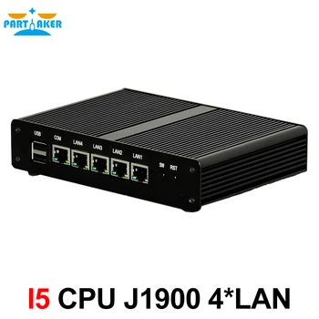 Ventiliatoriaus Mini PC pfSense Serverio Celeron J1900 Quad Core 4 Gigabit LAN Firewall Router Windows 10/8/7 Nettop HTPC RJ45 VGA Minipc