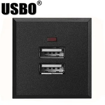 Tiekimo Juoda Balta Card-type dual USB maitinimo lizdas įterptųjų USB (5V 2.1) desktop lizdas DC įkrovimo galia lizdo modulis
