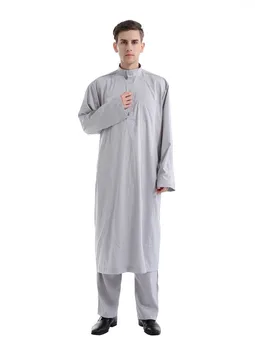 Musulmonų suknelė vyrai saudo arabija Jubba Thobe arabų islamo apranga vyrams abito uomo