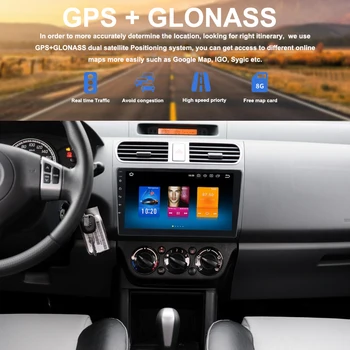 Automobilių din radijas android 9.0 GPS Navi 