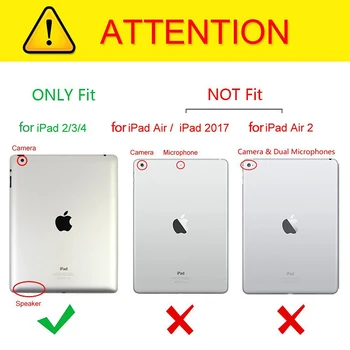 Case For iPad 3 A1416 A1430 A1403 Padengti 360 Laipsnių Sukimosi PU Odos, skirtą 