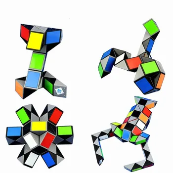 Karšto Spalvinga 3D Magija Valdovas Kubo 24/36/48/72 Segmentus cubo magico Gyvatė Twist Kubo Galvosūkį Vaikas Švietimo Žaislai Vaikams