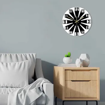 Naujus Šiaurės šalių Mados Antikvariniai Dizaino Akrilo Sieninis Laikrodis Modernus Minimalistinio 3D Efektas arabiškais Skaitmenimis Kvarco Išjungti Sienos Kabo Žiūrėti