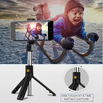 Selfie Stick 3 in 1 Bevielės Bluetooth Nuotolinio Trikojo Monopodzie Universalus Geriamojo Telefono Žiūrėti Filmą Telefono Stabilizatorius
