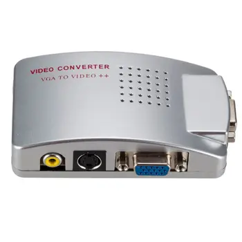 Naujas VGA, RCA Switch Box PC prie TV AV Stebėti, Composite, S Video Converter Adapteris