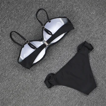 2021 Naujas Kieto maudymosi Kostiumėliai Moterims Derliaus Maudymosi Dviejų dalių Bikinius Push Up Sexy Vasaros Paplūdimio Dėvėti Dydis S~2XL