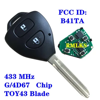 Nuotolinio Rakto Pakabuku 433MHz + G 4D67 Chip FCC ID: B41TA Toyota Hilux Fortuner 2011-M. Yaris 2008-Innova 2006-2009 m.