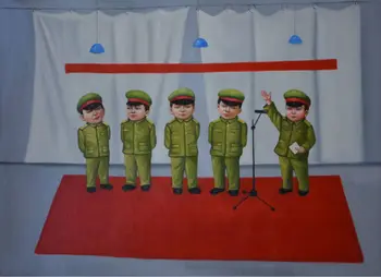 Kinijos šiuolaikinio Meno Tapybos Rankomis dažyti Juokingas vaikas Aliejaus Tapybai Sienos nuotrauka Tapybos Drobės Šiuolaikinės