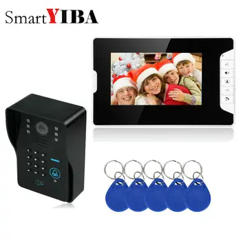 SmartYIBA Durų Bell 7inch-LCD Domofonas Doorbell 5 RDA keyfobs Passward Vaizdo Duris Telefono Ryšio Sistemos, laisvų Rankų Centrinis