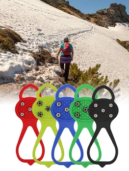 5 Dantų Crampon Ne Slydimo Batų Padengti Nešiojamų Alpinistinės Batų Smeigės Ledo Gripper Neleidžiančioms Slysti Sniego Batai Trinkelės, Lauko Priedai