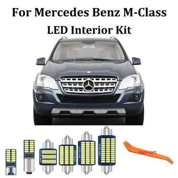 Baltos spalvos Klaidų Mercedes Benz M ML Klasė W163 W164 W166 AMG, LED Interjero Dome Žemėlapio Skaitymo Lemputės Komplektą (1998-2011)