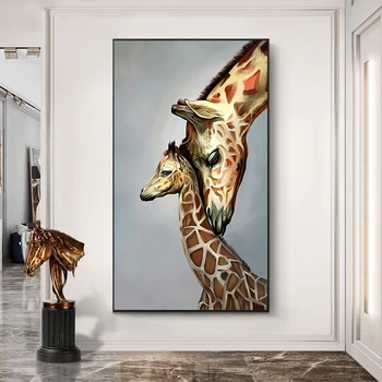 Gyvūnų Drobės Tapybos Žirafa Sienos Meno Aliejaus Tapybai Spausdinimo Namų Dekoravimo, Plakatų Ir Grafikos Šiuolaikinės Sienų Dekoras Tapyba