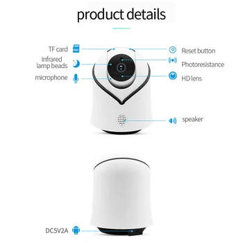 720/1080P Belaidės IP Kameros Wifi Smart Home Security Vaizdo Surveilance Kamera, Dviejų krypčių Domofonas infraraudonųjų SPINDULIŲ Naktinio Matymo Kūdikio stebėjimo